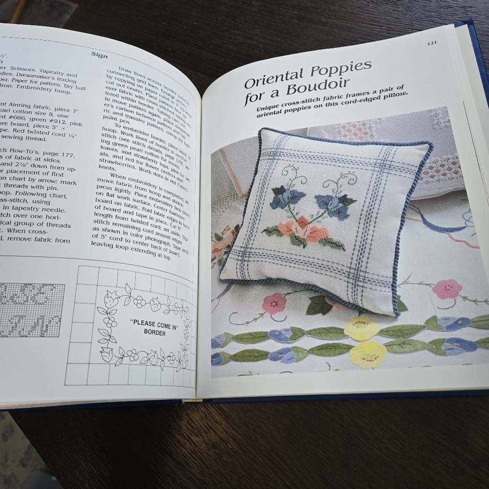 Cross-Stitch from a Country Garden Blue Hardcover Vintage Craft Book 1988 - Picture 6 of 8